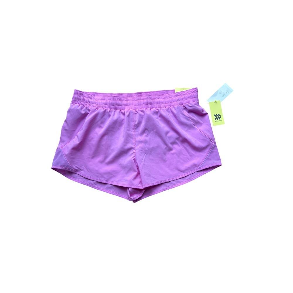 All in Motion Womens Purple Mid‎ Rise Run Shorts Athletic Performance Size L